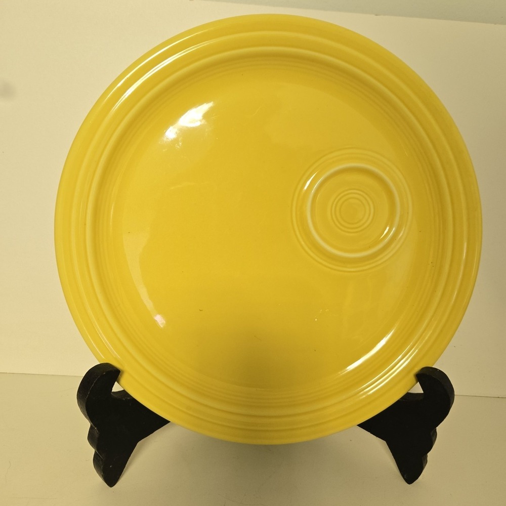 Vintage Fiestaware 10.5" Welled Snack Plates Yellow Homer Laughlin